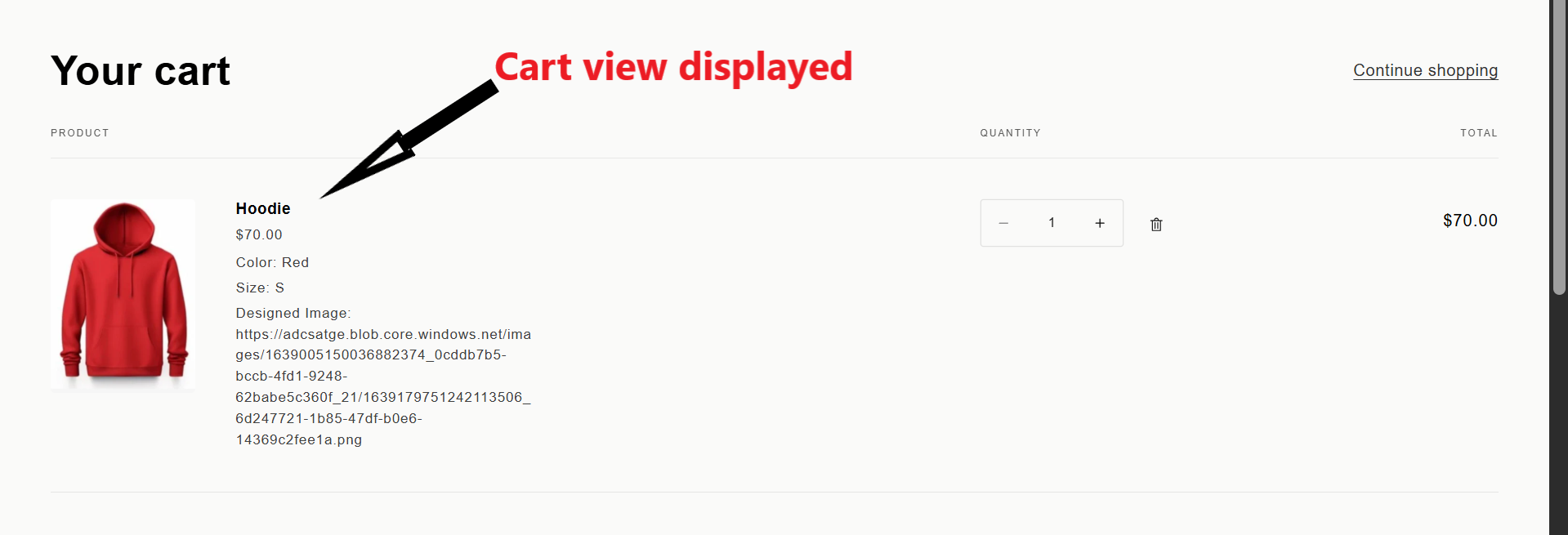 Cart View Customization Image