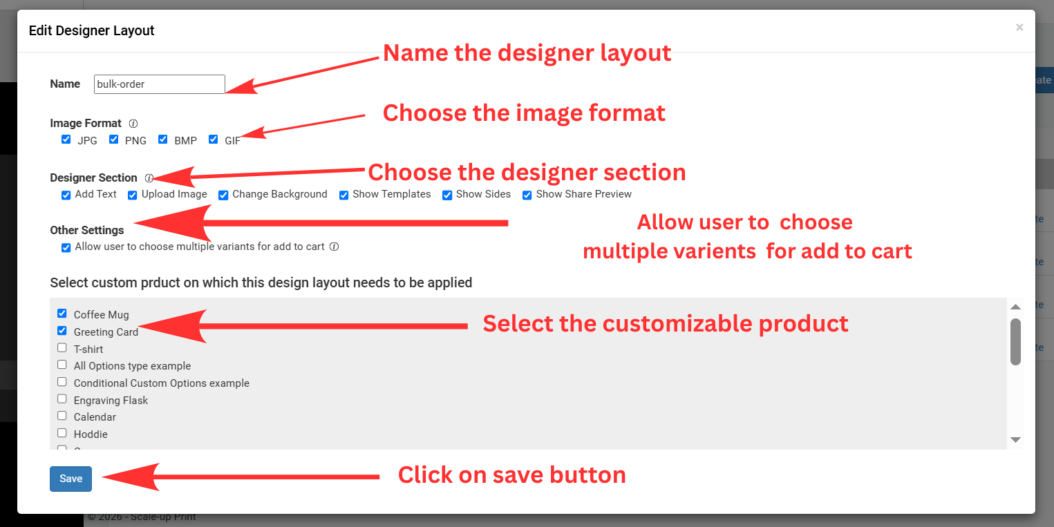 Edit Designer Layout Dialog Box Image